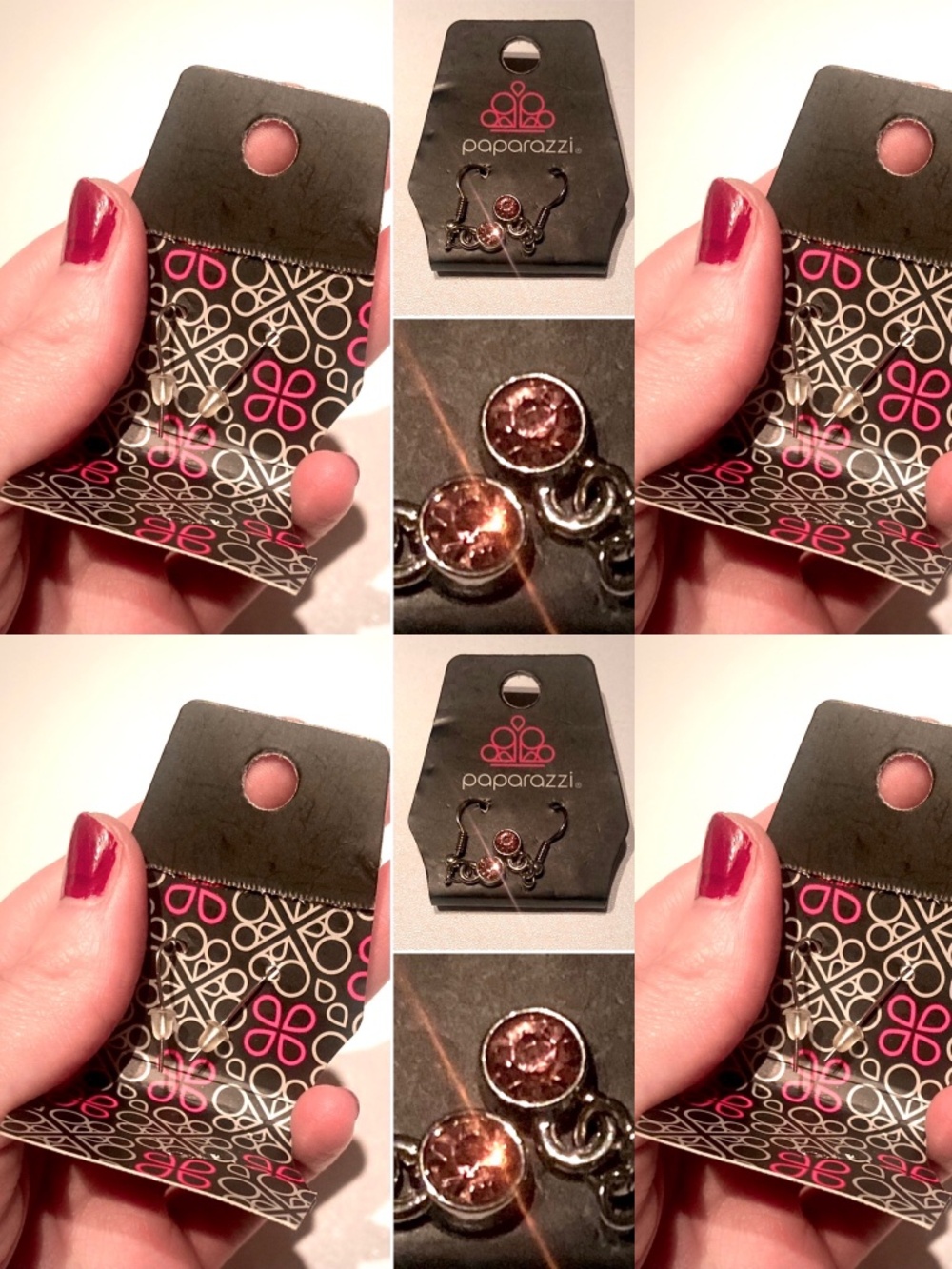 Paparazzi Pink Gemstone Mini Drop Earrings